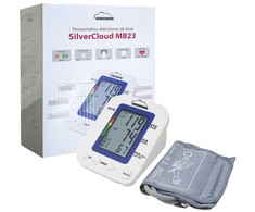 Elektroninis žastinis kraujospūdžio matuoklis SilverCloud MB23 su LCD ekranu, balso įspėjimo funkcija, širdies ritmo rodmenimis, manžete 22-36cm