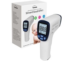 SilverCloud UF41 skaitmeninis termometras su infraraudonųjų spindulių, bekontakte, kūno ir paviršiaus matavimo technologija bei balso įspėjimo funkcija