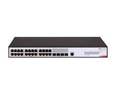 Šakotuvas 28 prievadų komutatorius Hikvision DS-3E2528-HI-24T4F (valdomas L2+, 24xLAN, 4xSFP, 56Gbps)