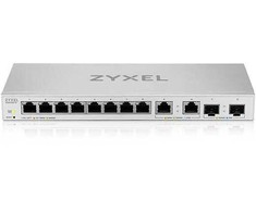 Šakotuvas Switch ZyXEL XGS1210-12 - V2 - Switch - managed - 8 x 10/100/1000 + 2 x 100/1000/2.5G + 2 x 1 Gigabit/10 Gigabit SFP+ (Uplink) - Desktop do montażu na ścianie