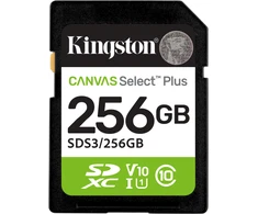 Atminties kortelė Kingston Technology 256GB SDXC Canvas Select Plus Gen3 150MB/s C10 UHS-I U1 V10