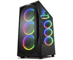 Sharkoon REV300, Tower tipo korpusas - juodas, grūdintas stiklas