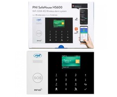 PNI SafeHouse HS600 belaidė Wifi GSM 4G signalizacijos sistema, palaiko 90 belaidžių zonų ir 3 laidines zonas, suderinama su Tuya Smart programėle, SMS įspėjimai, balso skambučiai, pranešimai į telefoną