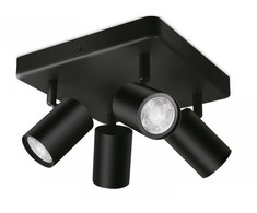 Lampa sufitowa Signify WiZ IMAGEO 4erSpots Deckenleu quadrat Tunable Baltas&amp;Color Schw