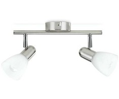 Lubinis šviestuvas Taškinis šviestuvas PHILIPS BURLAP, E14, 2 x 40 W, nikelio sp.
