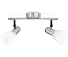 Lubinis šviestuvas Taškinis šviestuvas PHILIPS BURLAP, E14, 2 x 40 W, nikelio sp.