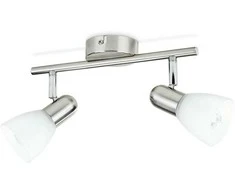 Lubinis šviestuvas Taškinis šviestuvas PHILIPS BURLAP, E14, 2 x 40 W, nikelio sp.