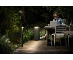 Stalp LED pentru iluminat exterior Philips Bustan, 2x4.5W (70W), 1000 lm, lumina neutra (4000K), dimabila, IP44, 770x220x90mm, Antracit
