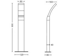 Stalp LED pentru iluminat exterior Philips Splay, 12W, 1100 lm, luminacalda (2700K), IP44, 600x120x160mm, Antracit