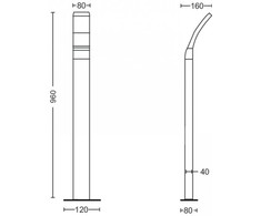 Stalp LED pentru iluminat exterior Philips Splay, 12W, 1100 lm, luminacalda (2700K), IP44, 960x120x160mm, Antracit