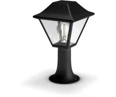 Stalp pentru iluminat exterior Philips Alpenglow, 1xE27, max 60W, IP44 ,302x174mm, Negru