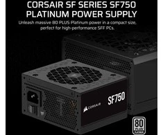 „Corsair SF Series SF750 SFX“ maitinimo šaltinis, 80 PLUS Platinum, ATX 3.1 / PCIe 5.1 × 750 vatų, juodas