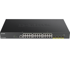 Šakotuvas D-LINK 28 prievadų išmanusis valdomas PoE+ gigabito komutatorius 4x 10G