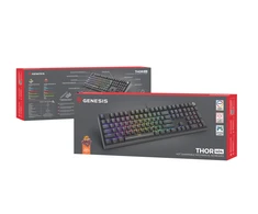 Klaviatūra žaidimams Genesis Thor 404 TKL Outemu Silent Peach su laidu mechaninė su pašvietimu juoda