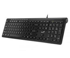 Klaviatūra ir pelė Genius Slimstar 230, JAV klaviatūra, multimedija, plonas vielos tipas (USB), juoda