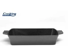 TAVA FONTA EMAILATA 33 x 23 x 7 CM, MARMURO PILKA, „COOKING BY HEINNER“