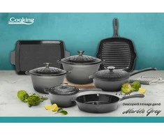 TAVA FONTA EMAILATA 33 x 23 x 7 CM, MARMURO PILKA, „COOKING BY HEINNER“