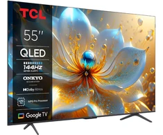 Televizorius TCL 4K QLED TV | 55T8C | 55 | Smart TV | Google TV | Juodas