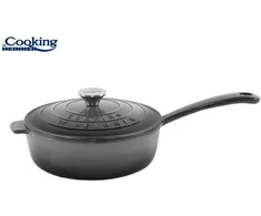 EMALIUOTA KETINIO GILI KEPTUVE SU DANGČIU 24 X 8 CM, 2,5 L, MARMURO PILKO, „COOKING BY HEINNER“