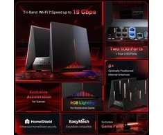 TP-LINK BE19000 Tri Band Wi-Fi 7 Gaming Maršrutizatorius | Archer GE800 | 802.11be | 1376 Mbit/s | Ethernet LAN (RJ-45) jungtys 1 | Mesh Support No | MU-MiMO No | No mobile broadband