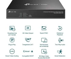 TP-LINK | PoE+ tinklo vaizdo įrašymo įrenginys | VIGI NVR1004H-4P | 1 | 4 kanalas