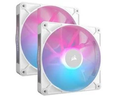 Corsair iCUE LINK RX140 RGB Series, PWM korpuso ventiliatorius 2er Pack – 140mm, baltos spalvos