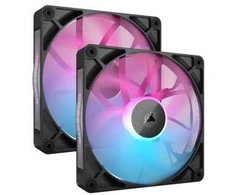 Corsair iCUE LINK RX140 RGB Series, PWM korpuso ventiliatorius 2er Pack – 140mm, juodos spalvos