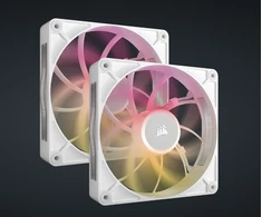 CORSAIR iCUE LINK RX140 MAX RGB PWM ventiliatorius – 2 vnt., 140 mm, Baltas