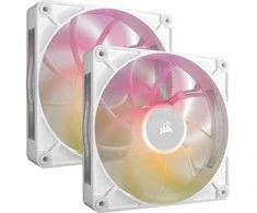 CORSAIR iCUE LINK RX140 MAX RGB PWM ventiliatorius – 2 vnt., 140 mm, Baltas