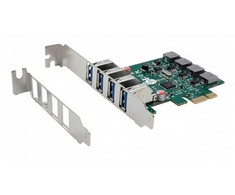 HUB USB Exsys EX-11044 PCIe karta interfejsu FH/LP PCIe 2.0 x1 4x USB 3.2