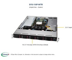 Super Micro Computer Serveris „SuperMicro“ serverio sistema 1U SATA/SYS-110P-WTR „Supermicro“