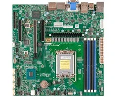„Supermicro“ pagrindinė plokštė X13SAZ-F-B „micro-ATX“ vieno lizdo 1700 vienetas DDR5, tik masinis