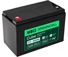 Green Cell Žalias Cell Greencell AGM VRLA 12 V 100 Ah nereikalaujantis priežiūros akumuliatorius UPS, svarstyklėms, kemperiams (332 x 175 x 220 mm)