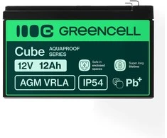 Green Cell Žalias Cell Greencell AGM VRLA 12V 12Ah nereikalaujanti priežiūros baterija kasos aparatams, žaislams, fotoaparatams (152x99x100mm)