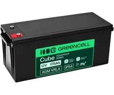 Green Cell Žalias Cell Greencell AGM VRLA 12 V 175 Ah nereikalaujantis priežiūros akumuliatorius valtims, fotovoltinėms sistemoms, saulės baterijoms (532 x 207 x 220 mm)
