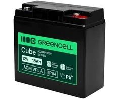Green Cell Žalias Cell Greencell AGM VRLA 12 V 18 Ah nereikalaujanti priežiūros baterija kasos aparatams, žaislams, fotoaparatams (181 x 77 x 167 mm)