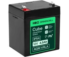 Green Cell Žalias Cell Greencell AGM VRLA 12 V 4.5 Ah nereikalaujanti priežiūros baterija kasos aparatams, žaislams, fotoaparatams (90 x 70 x 106 mm)