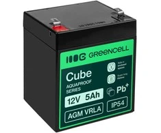 Green Cell Žalias Cell Greencell AGM VRLA 12 V 5 Ah nereikalaujanti priežiūros baterija kasos aparatams, žaislams, fotoaparatams (91 x 70 x 102 mm)