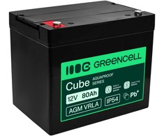Green Cell Žalias Cell Greencell AGM VRLA 12 V 80 Ah nereikalaujantis priežiūros akumuliatorius UPS, svarstyklėms, kemperiams (260 x 168 x 216 mm)