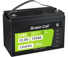 Green Cell Žalias Cell CUBE LiFePO4 125Ah 12,8V 1600Wh ličio geležies fosfato baterija kemperiui, saulės energijai, neprijungtai prie tinklo, laivui