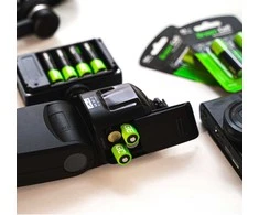 Žalias Cell Baterijos Įkraunamos baterijos Pirštai 4x AA R6 2600mAh