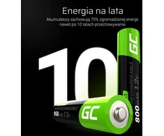 Žalias Cell Baterie Akumulatorki Paluszki 2x AAA HR03 800mAh