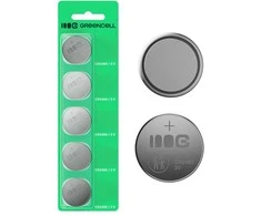 Green Cell Žalias Cell Greencell blisterinėje pakuotėje yra 5 ličio baterijos CR2450 3V 600mAh, skirtos raktams, laikrodžiams, nuotolinio valdymo pultams, svarstyklėms
