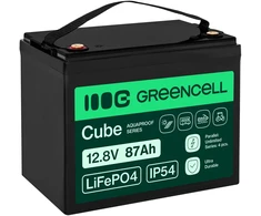 Green Cell Žalias Cell Greencell CUBE LiFePO4 akumuliatorius 87Ah 12.8 V 1113.6 Wh ličio-geležies-fosfato akumuliatorius kemperiams, valymo įrenginiams, stovyklavimui