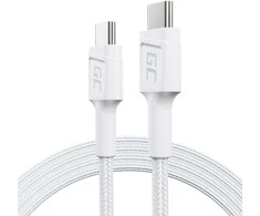 Green Cell Žalias Cell Kabelis Baltas USB-C Type C 1.2m Žalias Cell PowerStream su greito įkrovimo Maitinimo tiekimas 60W, Ultra Charge, Quick Charge 3.0
