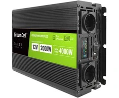Maitinimo inverteris Green Cell PowerInverter LCD 12V–230V, 2000W/4000W