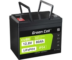 Akumuliatorius Green Cell Žalias Cell Žalias Cell CUBE LiFePO4 80Ah 12.8V 1024Wh ličio geležies fosfato baterija kemperiui, valymo įrangai, stovyklavimui