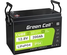 Green Cell Žalias Cell CUBE Akumuliatorius LiFePO4 200Ah 12.8V 2560Wh Litowo-Żelazowo-Fosforanowy do Kampera, Paneli solarnych, Foodtrucka