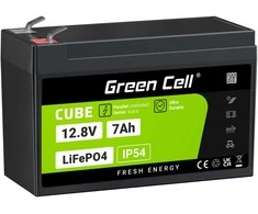 Akumuliatorius Green Cell Žalias Cell Žalias Cell CUBE LiFePO4 7Ah 12.8V 89.6Wh ličio geležies fosfato baterija UPS, stebėjimas