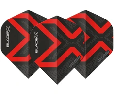 Smiginio strėlyčių sparneliai Winmau Blade X Prism Delta Metallic, juodi ir raudoni